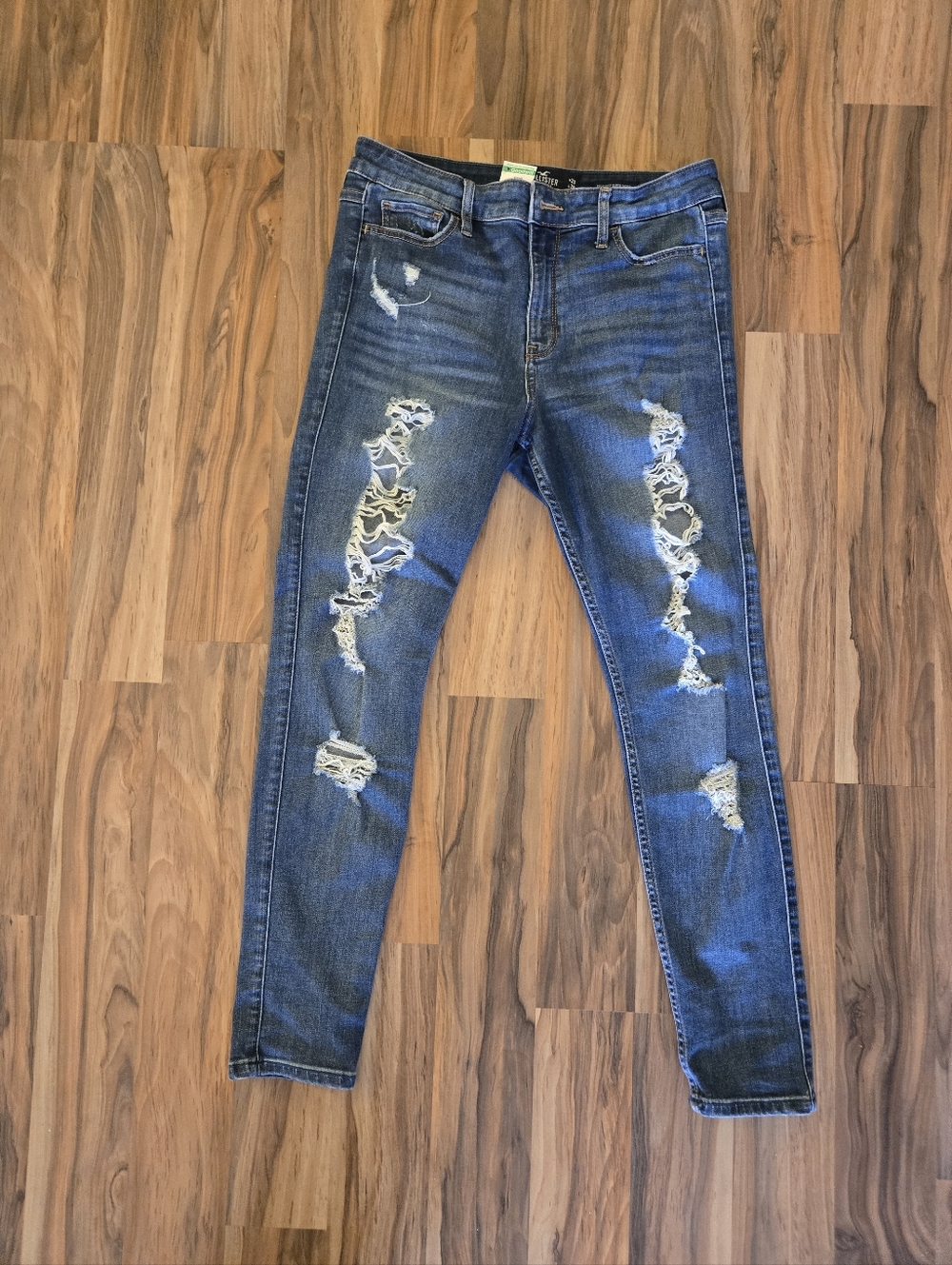 Hollister High Rise Super Skinny Distressed Jeans 9S W29 L28